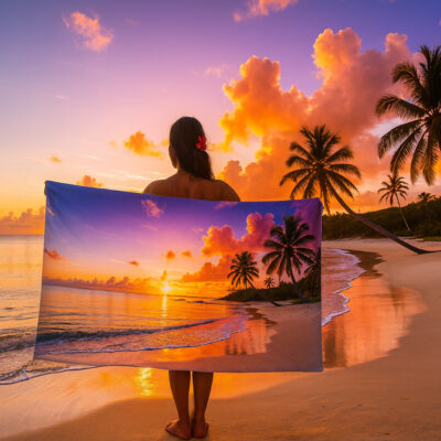 Serviette Microfibre Coucher de soleil