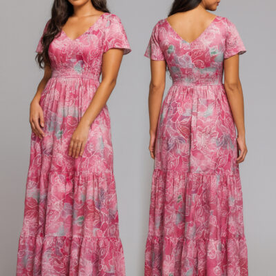 Robe HEI longue / Motif floralis