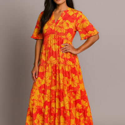 Robe MITI longue / Motif manaflora