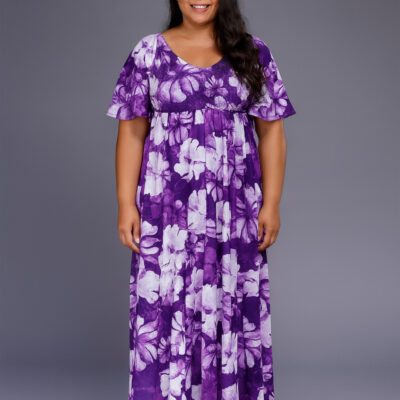 Robe SMOCKÉE longue / Motif manaflora