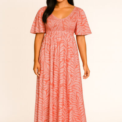 Robe SMOCKÉE longue / motif uru